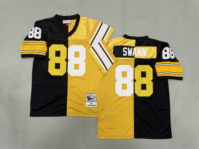 Men 2025 Pittsburgh Steelers #88 Swann black yellow Throwback Limited NFL Jersey style 001